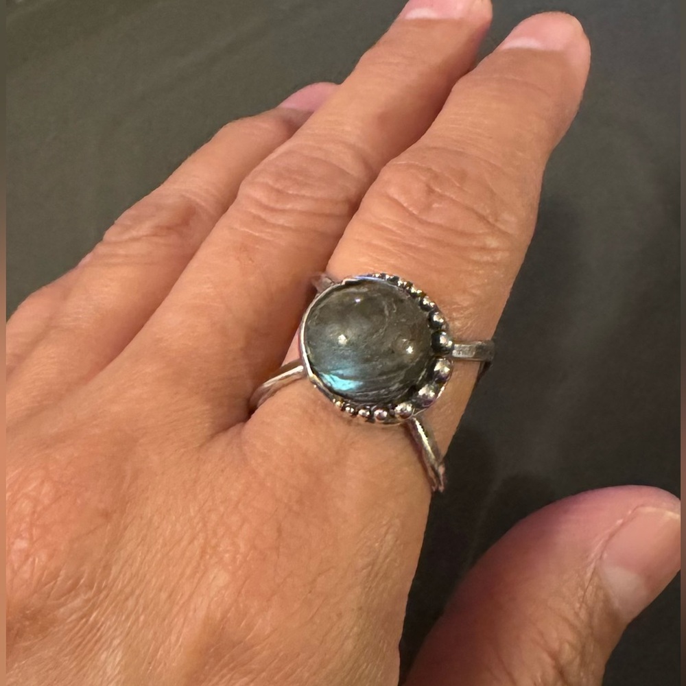 Waxing Poetic Sterling Silver Size 6 Adjustable Ring, retired Nightaire design